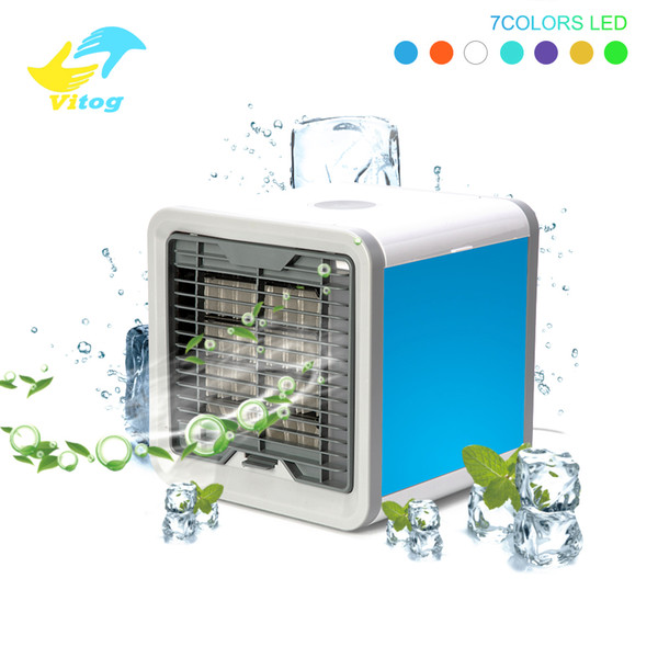 Portable Mini Air Cooler Air Arctic Personal Space Air Conditioner with Soothing LED Light Humidifier for Home Office