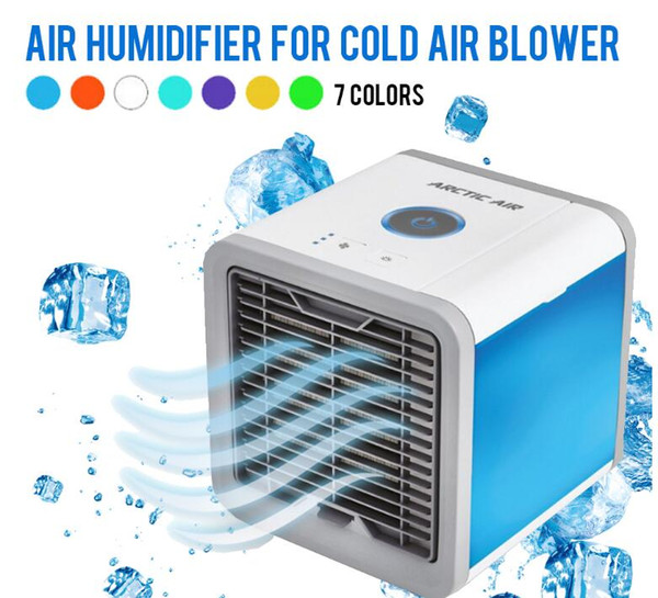 USB Mini Portable Air Conditioner Humidifier Purifier 7 Colors Light Desktop Air Cooling Fan Air Cooler Fan for Office Home