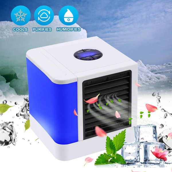 7 Colors LED Lights USB Air Cooler with Timer Air Conditioner Device Humidifier Purifier for Home Office