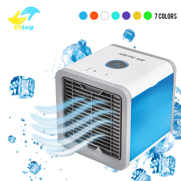 USB Mini Portable Air Conditioner Humidifier Purifier 7 Colors Light Desktop Air Cooling Fan Air Cooler Fan for Office Home