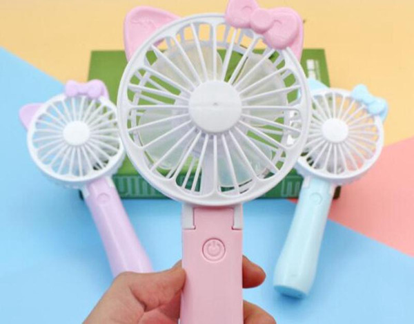 Mini Folding Portable Fan Cartoon Cat USB Rechargeable Foldable Handheld Summer Air Cooler Cooling Fan Portable Fan Kids Toys ZB012/14