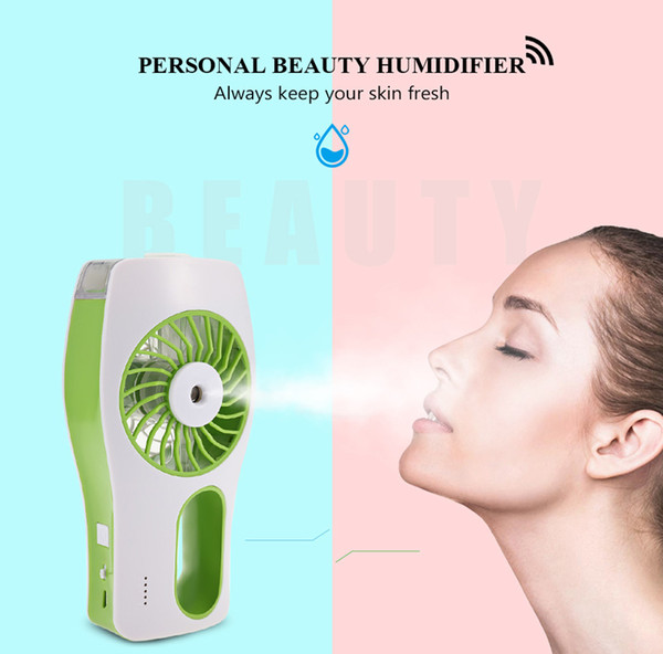 Mini USB Handheld Beauty Moisturizing Fan with Cooling Spray Humidifier Rechargeable and Portable 3 Modes Humidifier Fan With Retail Box