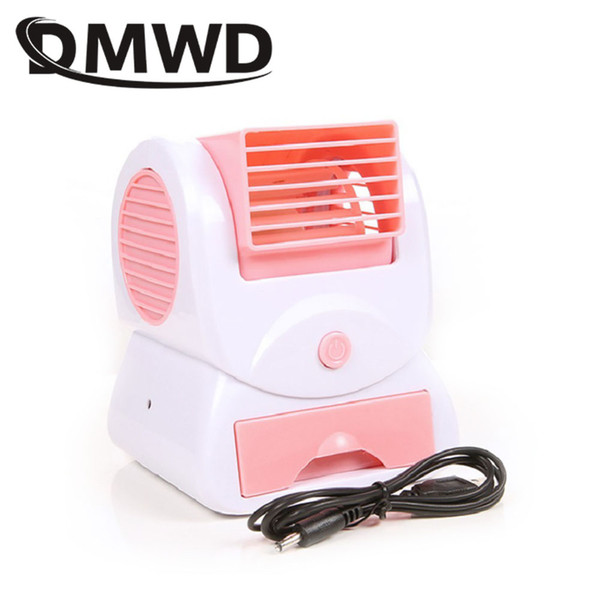 DMWD USB Mini Conditioner cooling fan Dormitory desktop Small Bladeless air conditioning fans Humidification Cooler