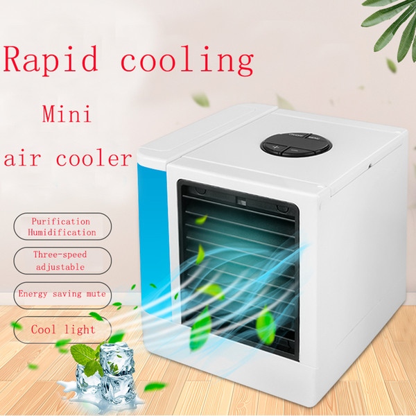 Mini Air Conditioner air Cooling Fan Portable LED Lights USB Air Cooler Fan Humidifier Purifier for Home Office