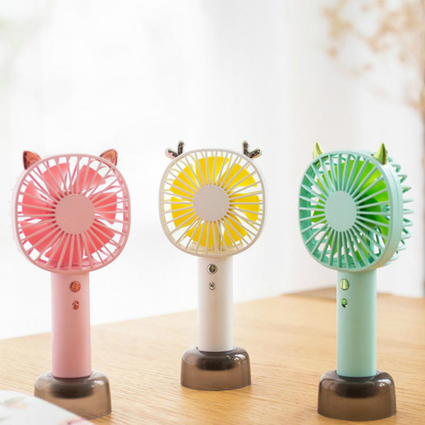 2019 New Mini Portable Fan USB Rechargeable Handheld Fan Desktop Small Fan Cooler With Light for Outdoor Travel Office Home