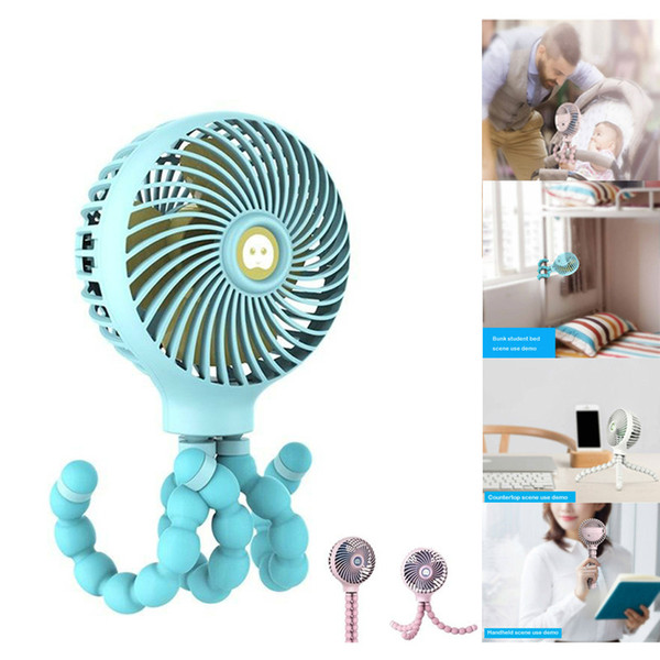 2019 Wholesale Entangle Baby Stroller Fan for Baby with Switch Anti-Touch Function 3 Speed Rechargeable Battery USB Student Fan