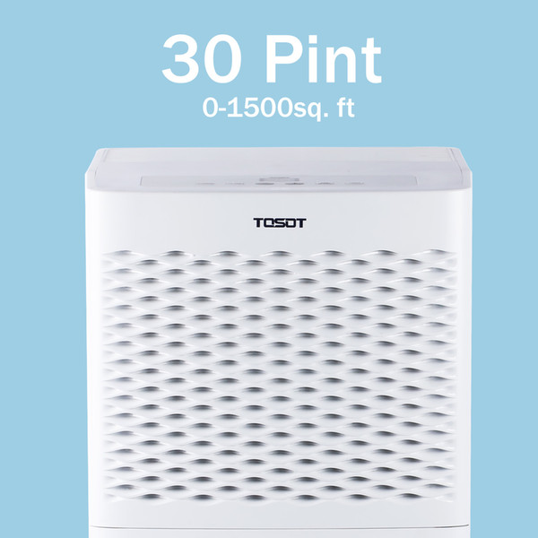 Tosot 30 Pint Dehumidifier, Energy Star Certified, for Spaces up to 1500 sq. ft, Perfect for Basements, Portable with Wheels