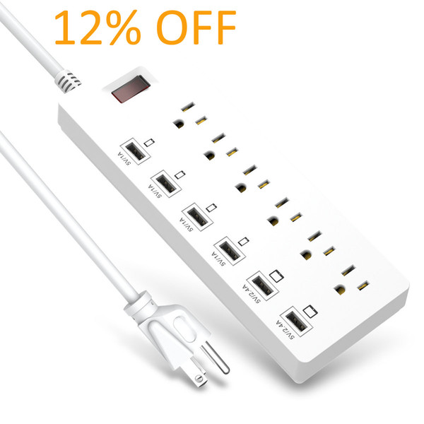 UL 60950 certified US Standard AC Socket Power Strip with USB 6A for Iphone and Ipad power Charger