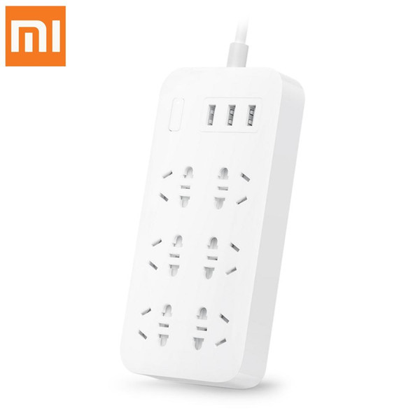 Original Xiaomi Smart Home Plug Charging Power Strip 2A Fast Charging 6 Outlet with 3 USB Output Extension Socket Free Shipping NB