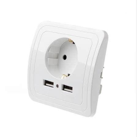 Dual USB Port 5V 2A Electric Wall Charger Adapter EU Plug Socket Power Charging Outlet