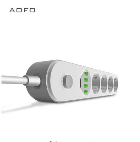 4-socket power strip, AOFO multiple socket with switch function, for smartphones and tablets