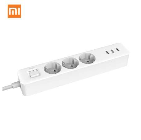 New arrival Original Xiaomi Mijia Power Socket Strip 3 Sockets 3 USB port Big Plug Extension Patch Board for Home Office Global