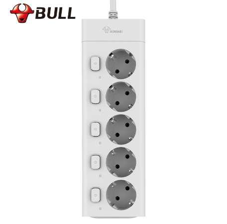 Bull Eu Plug Power Strip 3M G3050 10A 250V Electrical Socket EU Plug Extension Socket Outlet Surge Protector EU Power Strip