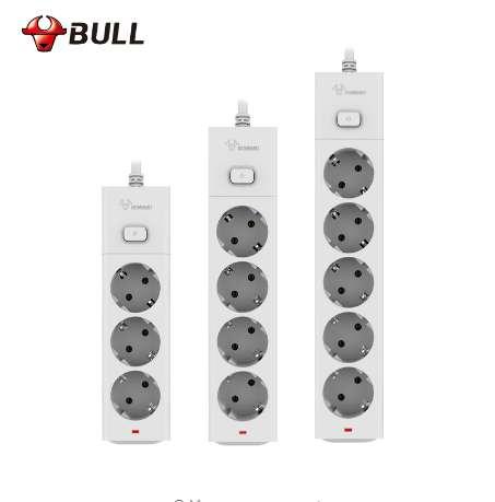 Bull Eu Plug Power Strip 3M Electrical Socket EU Plug Extension Socket EU Power Strip 250V 10A 2500W security SOCKET