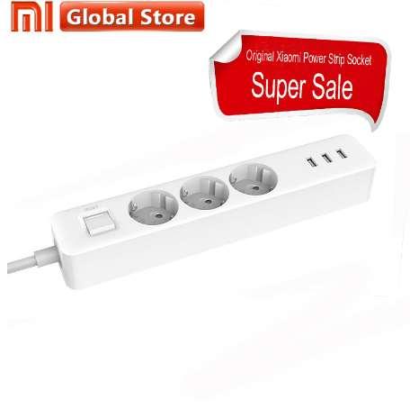 Power Strip Xiaomi Mijia Socket 3 USB 3 Sockets Outlet Extension Port Plug Original Xiaomi Sockets Plug EU Extension Patch Board