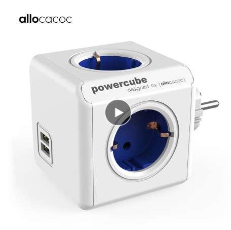 Allocacoc smart plug Powercube EU power strip electric 2 USB outlets extension socket multi travel adapter 3680W home Charging