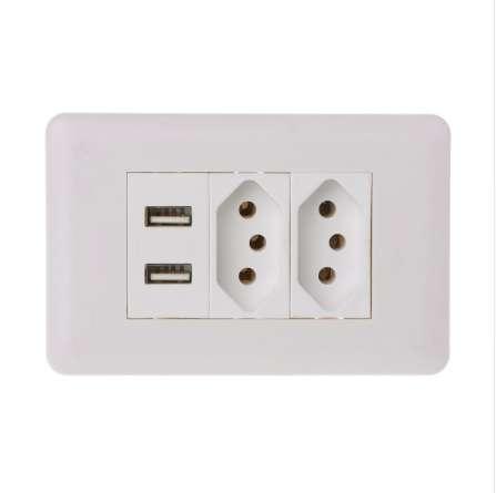 15A WallDouble Standard Power Socket Adapter Dual Ports USB Charger Panel 5V 2.1A 'lirunzu