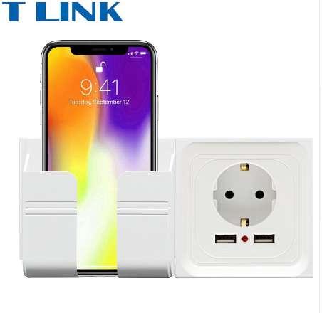 TLINK Socket with usb wall outlet 5V 2A Dual EU Wall Power Socket Charger 16A 250V kitchen plug socket Electrical Outlet