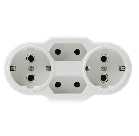 OOTDTY European Type Conversion Plug 1 TO 4 Way EU Standard Power Adapter Socket 16A Travel Plugs AC 110~250V