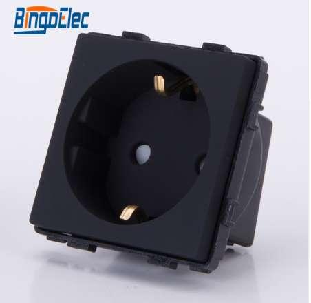 Golden black Europe Germany wall power socket ,EU wall socket 220v