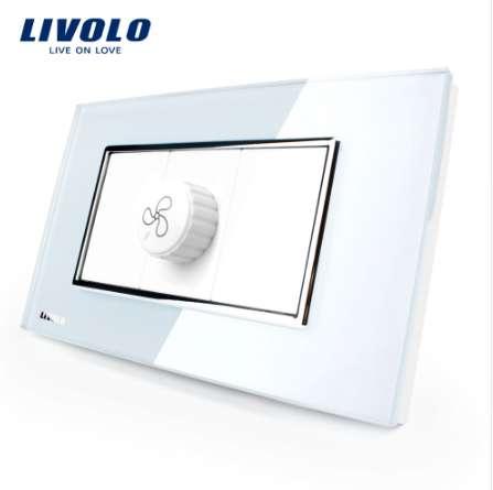 Livolo US/AU Standard Luxury White Pearl Crystal Glass, Speed Socket(Fan Socket), 100~250V , VL-C391S-81