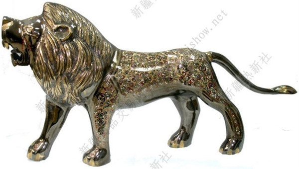 2010 Pakistan hand carved bronze lion 50CM high-end gifts / exquisite decoration style