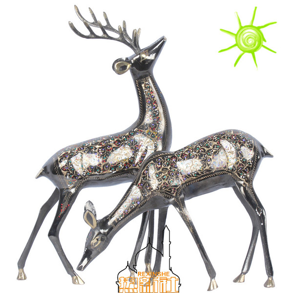 A couple of brass handmade crafts decorative wedding gift of Home Furnishing deer deer