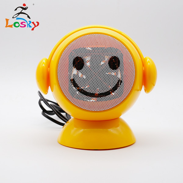 Losky 2019 smile face mute odrless tabletop mini usb electric rechargeable air heater keeping hand warm