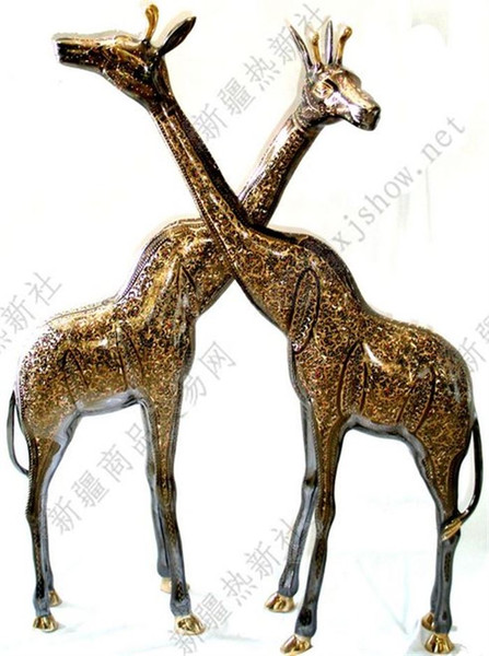 Pakistan giraffe 100CM animal imported handmade art bronze copper ornaments