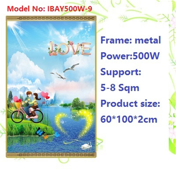 N500W-9,500W,comfortable,no dry air,no noise,warm wall with picture,Infrared heater,carbon crystal heater,with thermostat