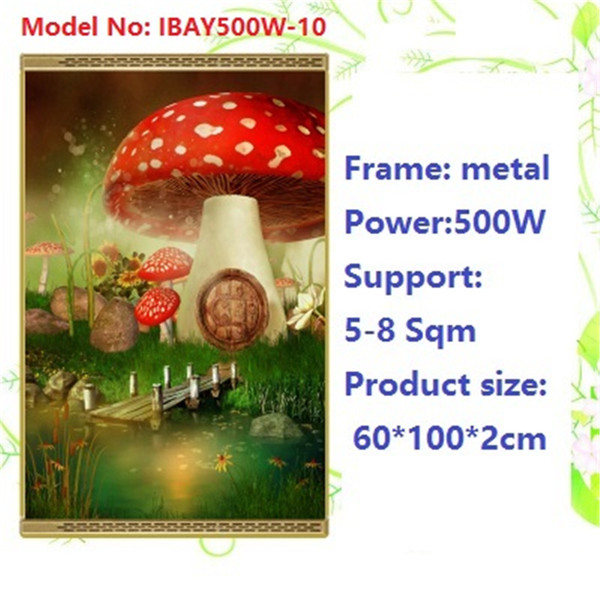 N500W-10,500w,comfortable,no dry air,no noise,warm wall with picture,Infrared heater,carbon crystal heater,with thermostat