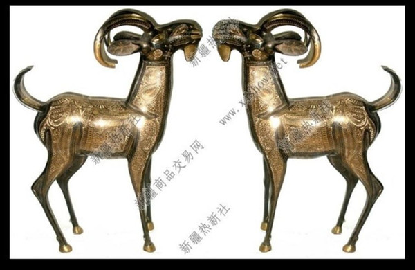 Pakistan bronze old goods recommend 80C< > sheep; animal imports of copper handicraft art