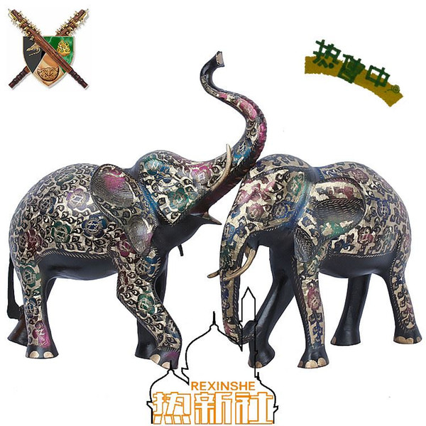 The anniversary anniversary special offer special offer Pakistan color black paint bronze elephant handmade works of Art