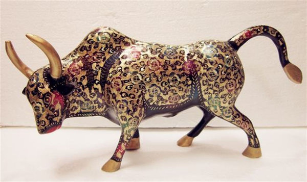 Pakistan 18 inch painted Wall Street bull estate finance Feng Shui Niu