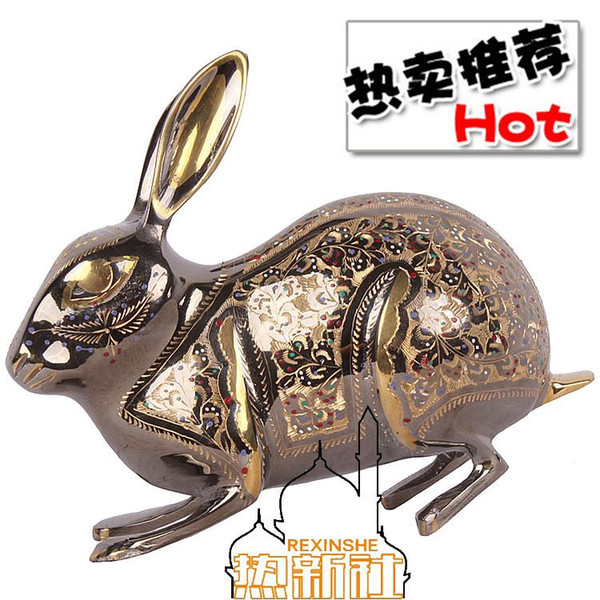 Pakistan 12 inch bronze color art ornament handmade Pakistan animal rabbit