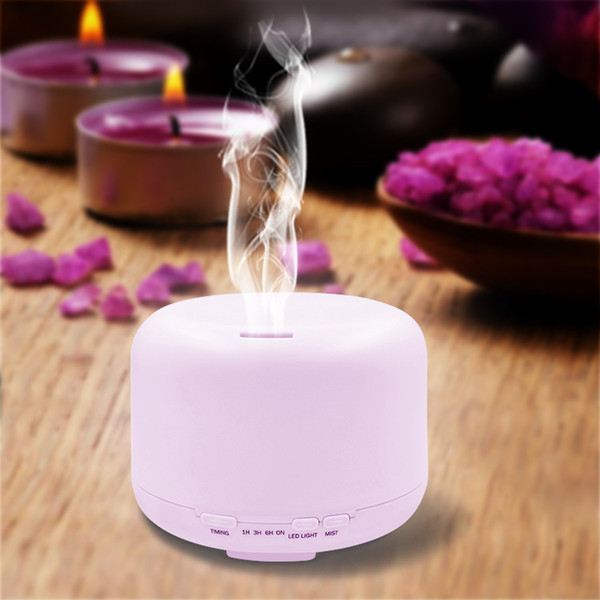 Mini Aromatherapy Essential Oil Diffuser Ultrasonic Humidifier 7 Color Changable LED Light Cool Mist Maker for Home Bedroom Office 500ml