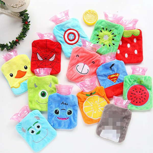 Cute Mini Hot Water Bottles Cartoon Hand Po Warm Water Bottle Small Portable Hand Warmer Water Injection Storage Bag Tools