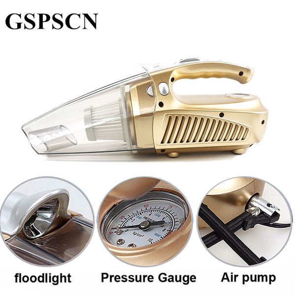 Gspscn Multi -Function Portable Car Vacuum Cleaner 12v 120w Wet And Aspirador Pressure Pneumatic Lighting Tire Inflatable Pump