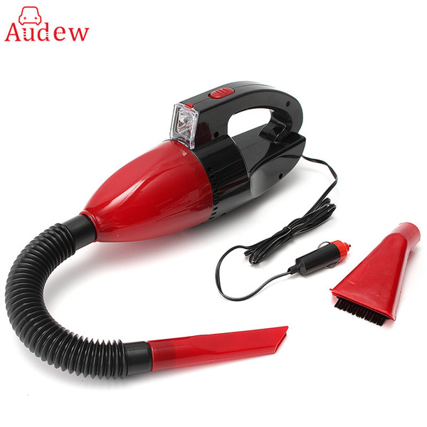 Red 60w 12v Car Power Portable Vacuum Cleaner Wet Dry Dual -Use Super Suction Red Light Car Dust Collector Cleaning