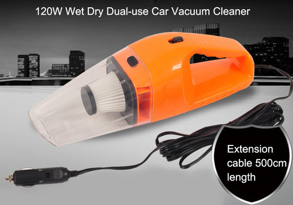 New Hand Mini Car Vacuum Cleaner 12v 120w Portable Handheld Wet Dry Dual -Use Super Suction Dust Cleaner Catcher Collector