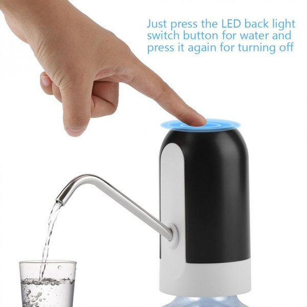 Hot sale Portable LED Light Bottled Water Pump USB Rechargeable Dispenser free shipping