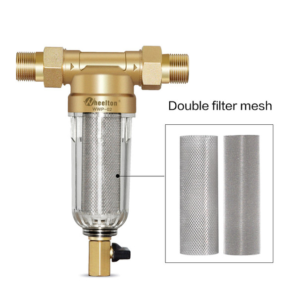 Prefilter water filter First step of water purifier system 59 brass 40micron stainless steel mesh prefiltro Freeshipping