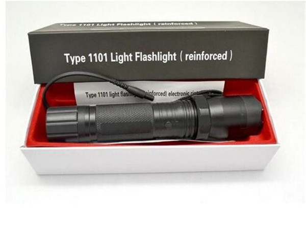 Hot Sale New 1101 Tact Type Edc Linternas Light Cree Led Tactical Flashlight Lanterna Self defense Torch 18650 built-in Free Shipping