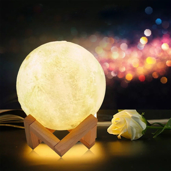 15 CM Night Light REMOTE CONTROL Moon Lamp Colorfully Touch Switch Bedroom Creative 3D