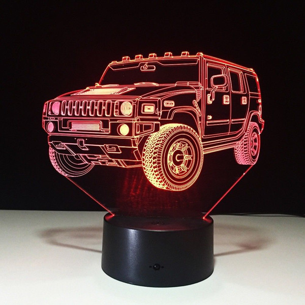 Home Decoration Hummer Novelty 3D Lamp LED Night Light Battery Powered USB Night Lamp Kids Room #R54