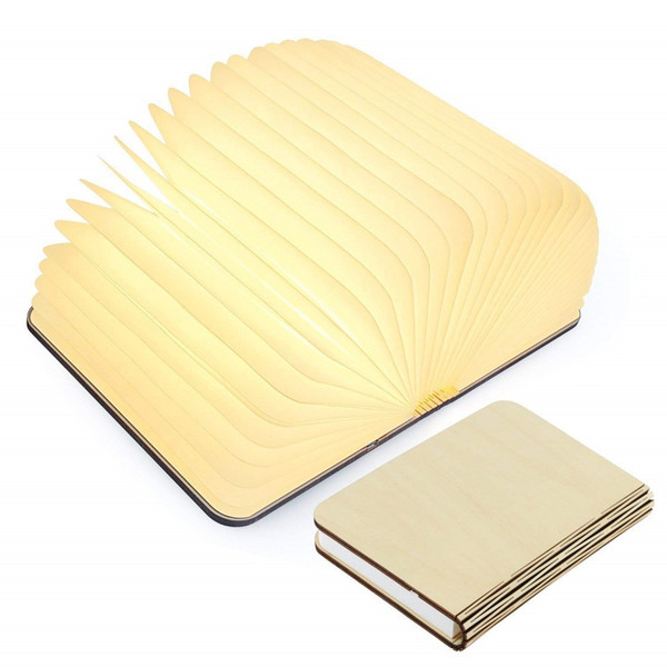 Wooden folding led book light for Decor/Desk/Table/Wall,USB rechargable book shaped night light ,Magnetic Lamp Desk Lamp