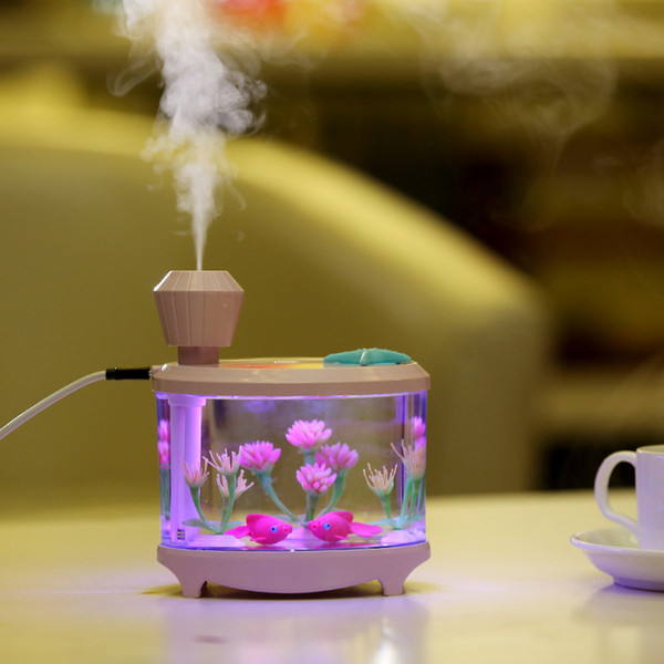 Mini air humidifier business seven color lamp desktop USB charging humidifier living appliances factory direct sales