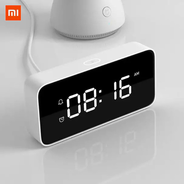 Original Xiaomi Xiaoai Smart Alarm Clock Table Desktop Clocks Voice Broadcast Clock ABS AutomaticTime Calibration Mi Home App