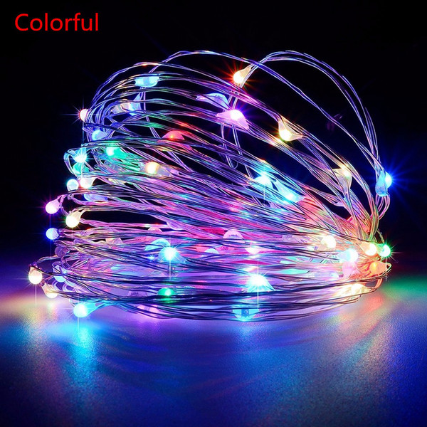 LED String 3*AA Battery Powered Decorative Silver String Christmas Lights 2M/5M/10 Warm White White for Christmas Wedding Party