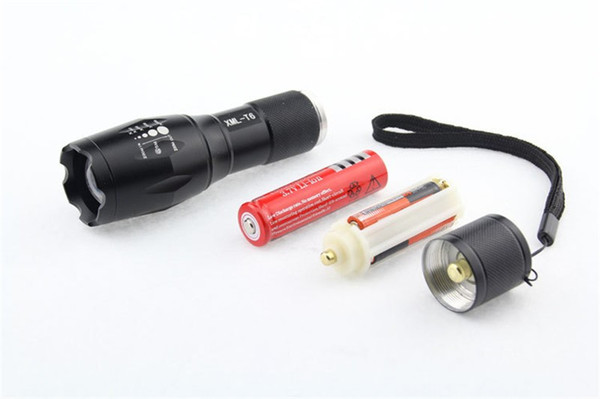 Cree XML T6 High Power LED Zoom Tactical LED Flashlight torch lantern Travel light AAA 18650 Rechargeable battery